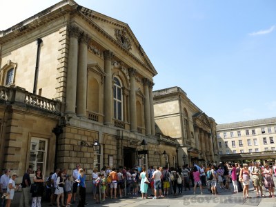 The line to enter the Roman Baths