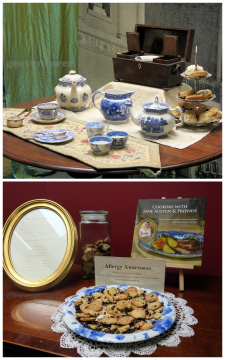 Tea set and free cookies at the exhibit