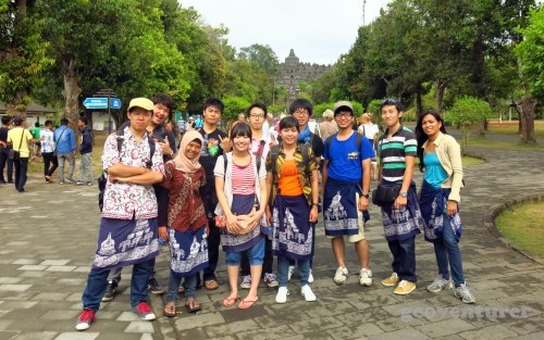 Our group wearing the batik