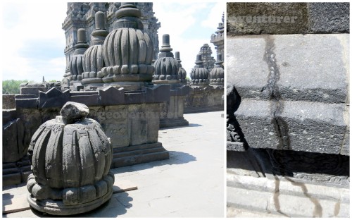 Some damaged parts of the temple