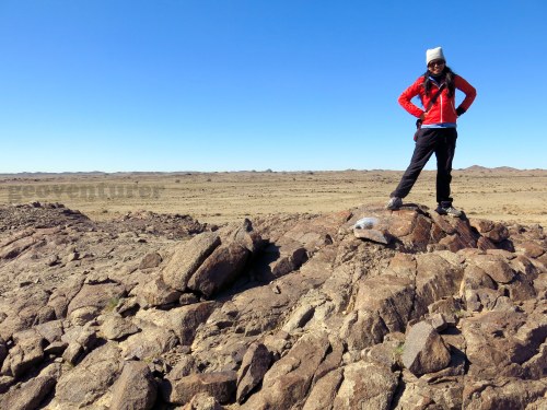 Standing on agpaitic pegmatite rocks